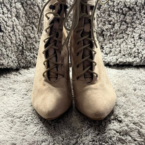 Women's Nude Heel Boot - Size 6.5 - With Side Zip - Picture 3 of 3